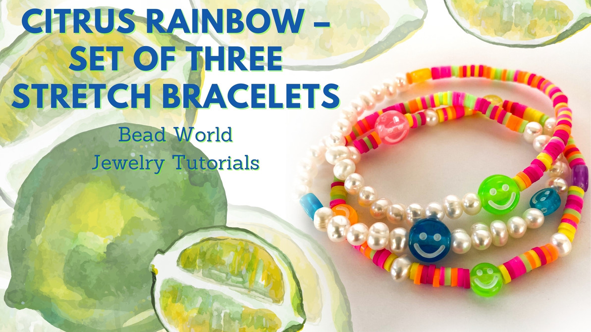 ​Citrus Rainbow – Set of Three Stretch Bracelets