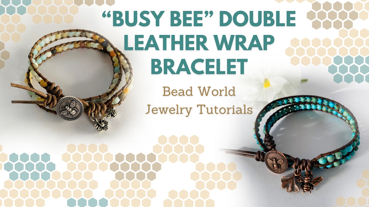 ​“Busy Bee” Double Leather Wrap Bracelet