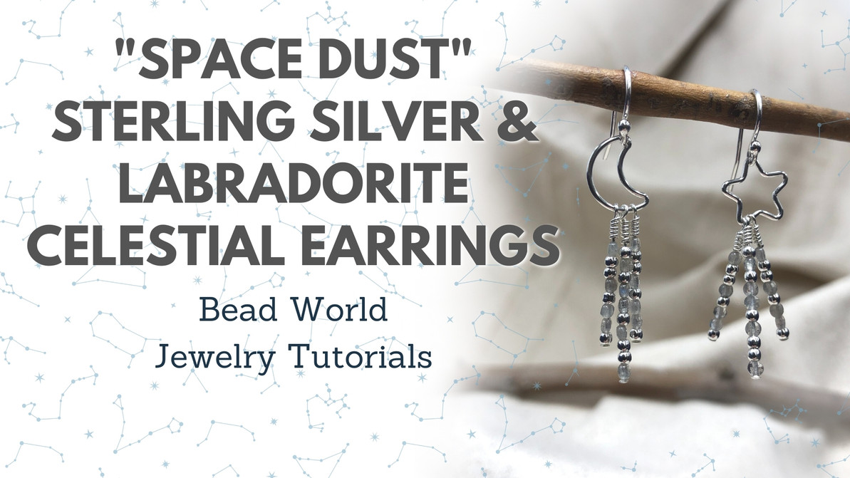 "Space Dust" - Sterling Silver and Labradorite Celestial Earrings