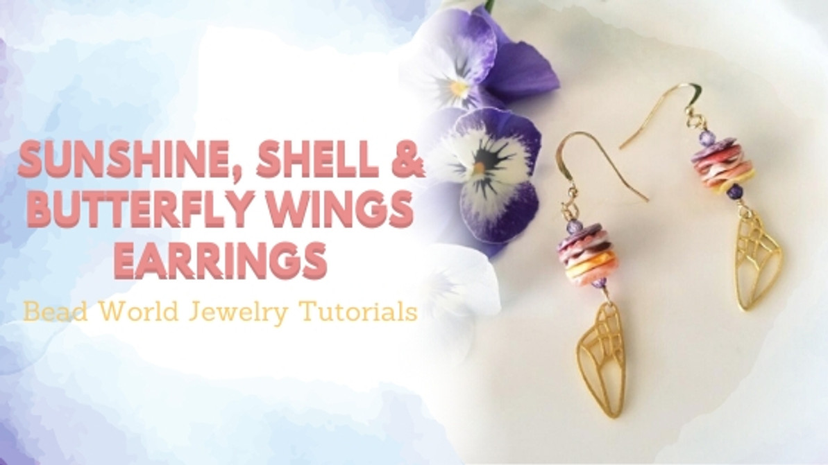 ​Sunshine, Shell & Butterfly Wings Earrings