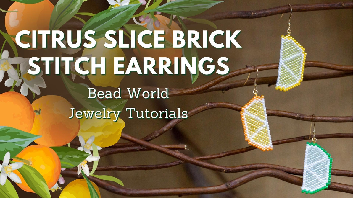 Citrus Slice Brick Stitch Earrings