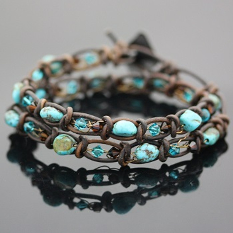 Stunning Vintage Sterling Silver Turquoise Bracelet - Woven Earth