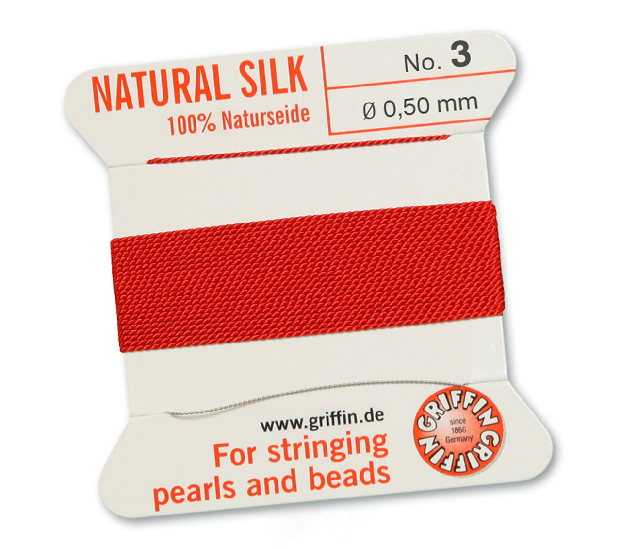 Silk Cord (Natural Silk) aprx. 3mm - red, 23,39 €