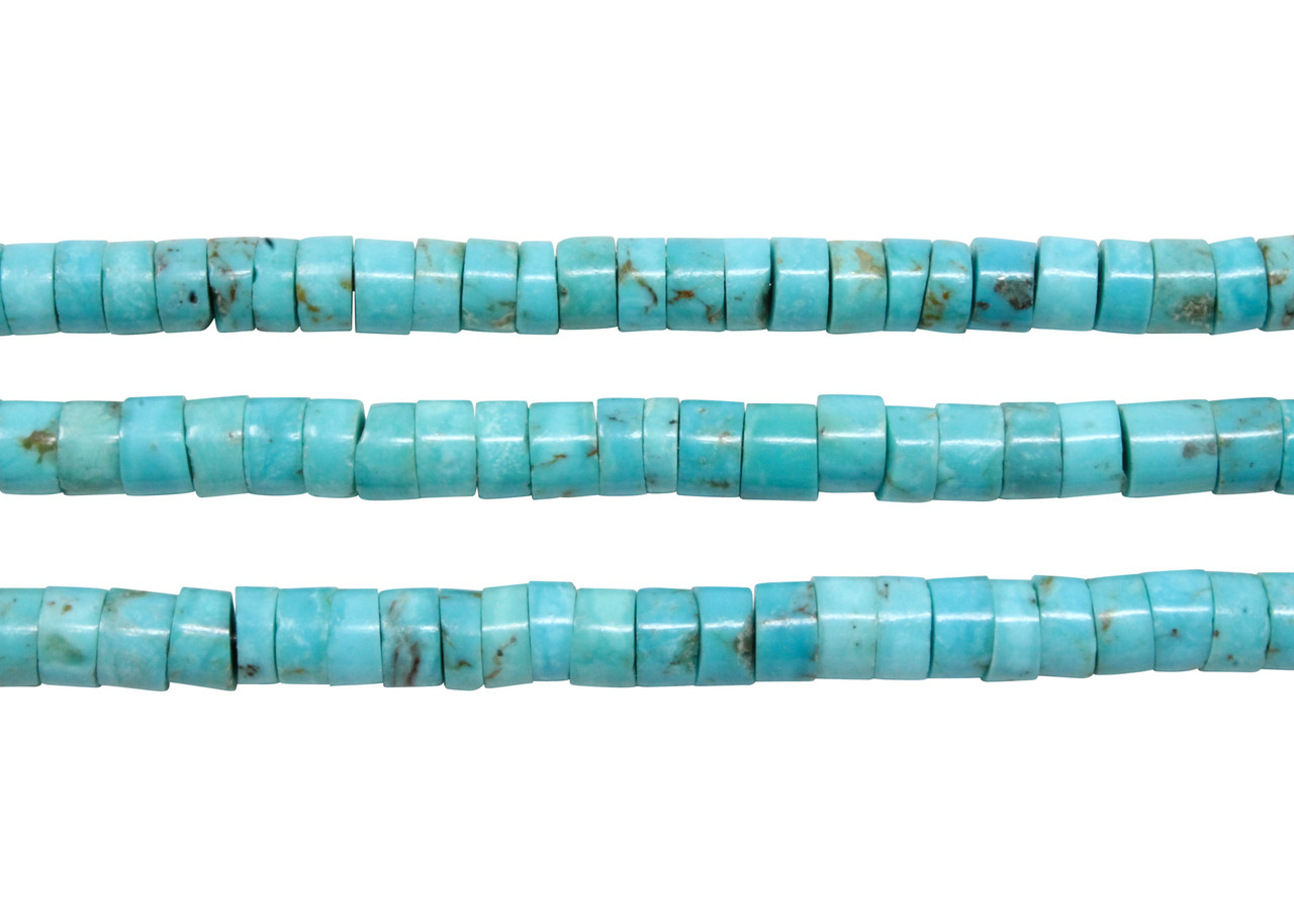 Highly Polished Turquoise Heishi Beads-4mm