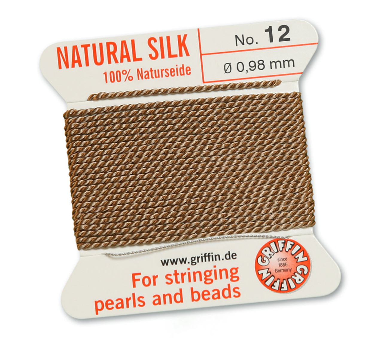 Griffin Natural Silk Bead Cord No.12 CORNELIAN