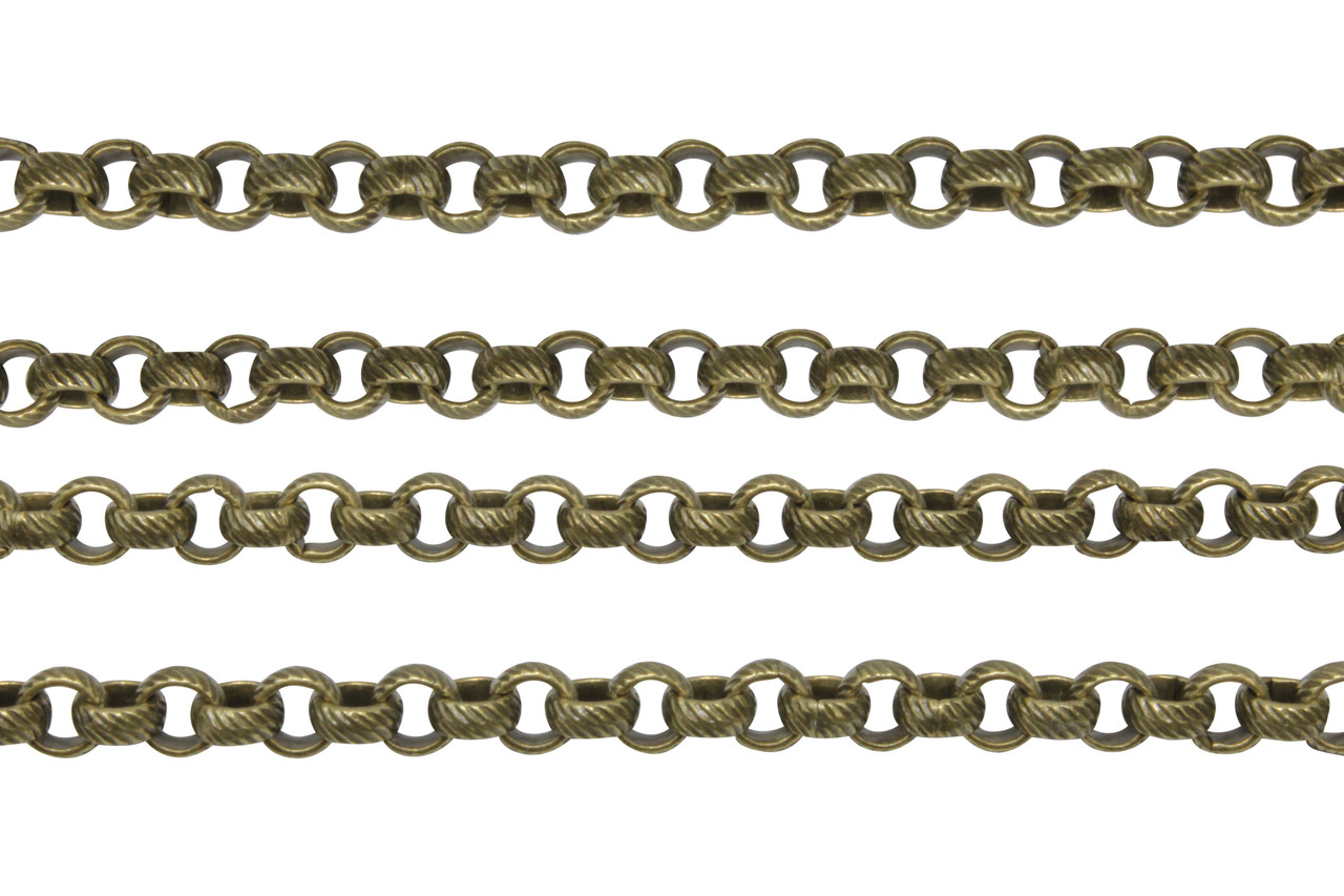 Antique Copper 5mm Rolo Chain sold by the foot at