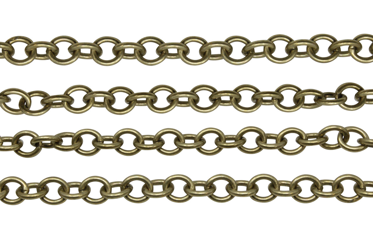 Antique Brass 4mm Double Cable Chain sold by the foot