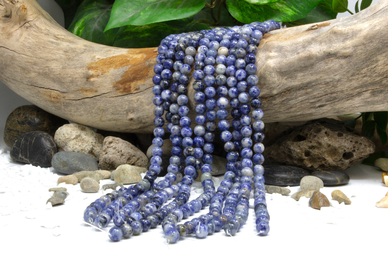 Natural Stone Beads Lapis Blue Sediment Jaspers Cyan Golden