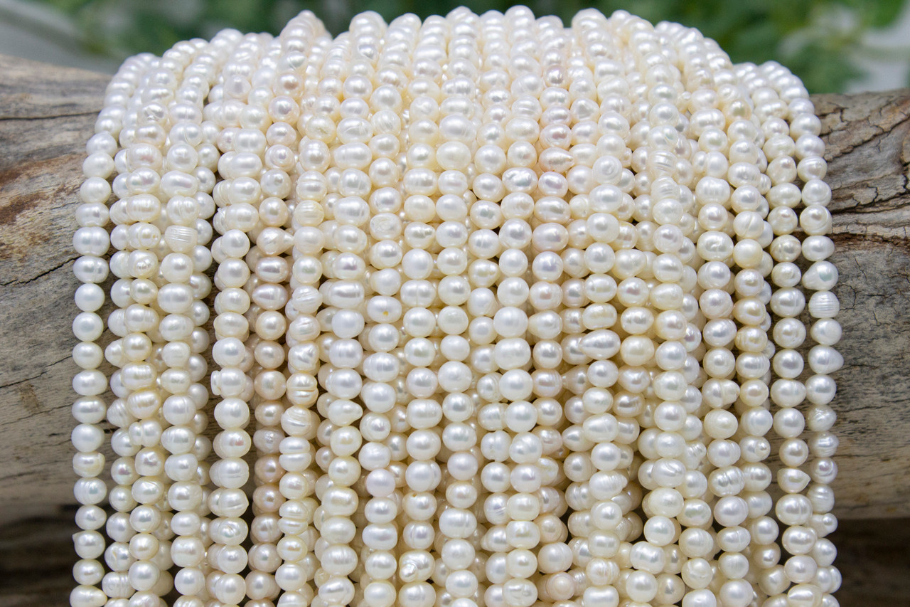 Bead Gallery White Pearl Potato Beads - 9mm - Each