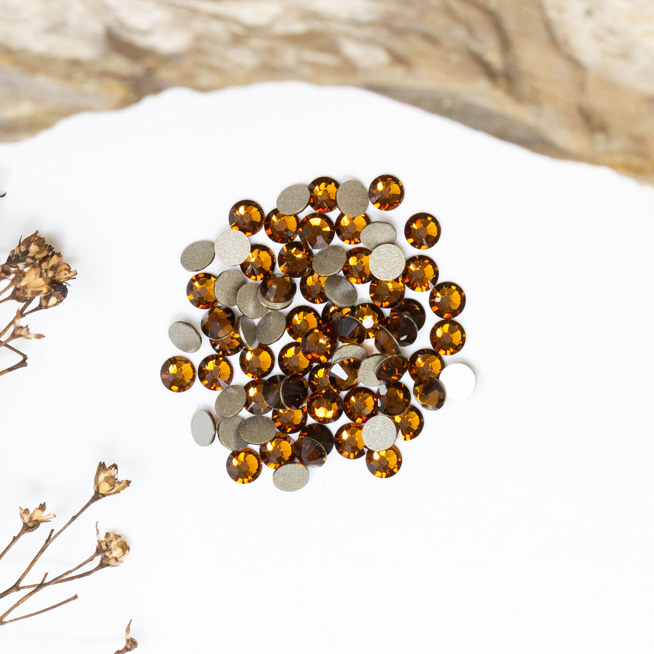 Swarovski Crystal Smoked Topaz SS12 Flatbacks
