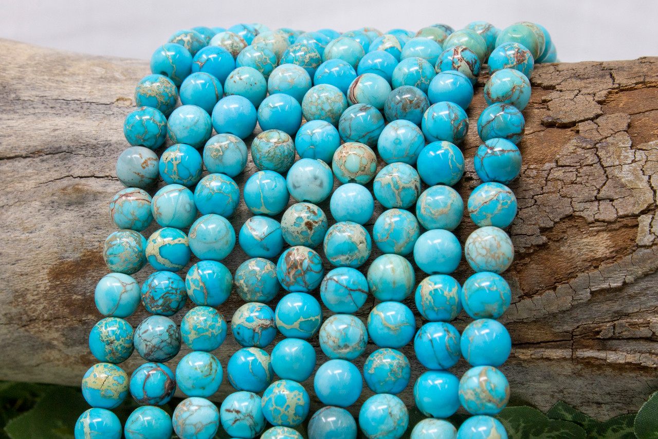 8mm Jasper Round - Aqua Terra Impression
