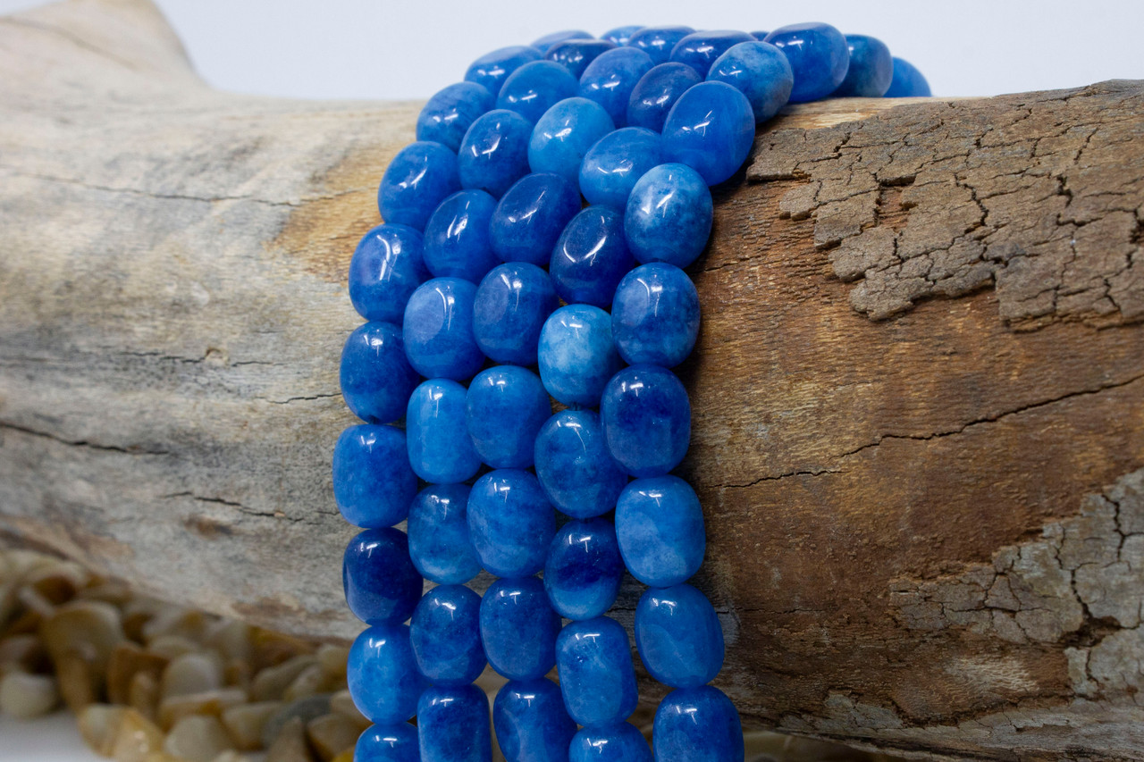 8x11mm Jade Pebble Dyed Eucalyptus 7.5