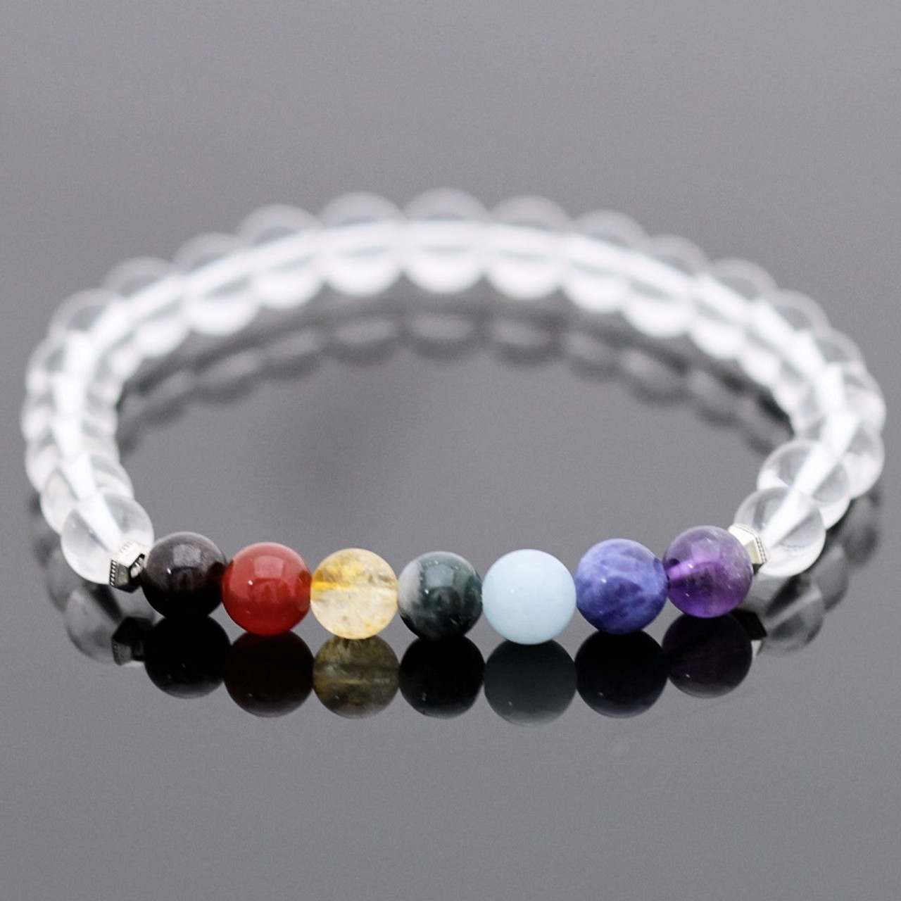 Chakra Stretch Bracelet Kit - Crystal Quartz Gemstones