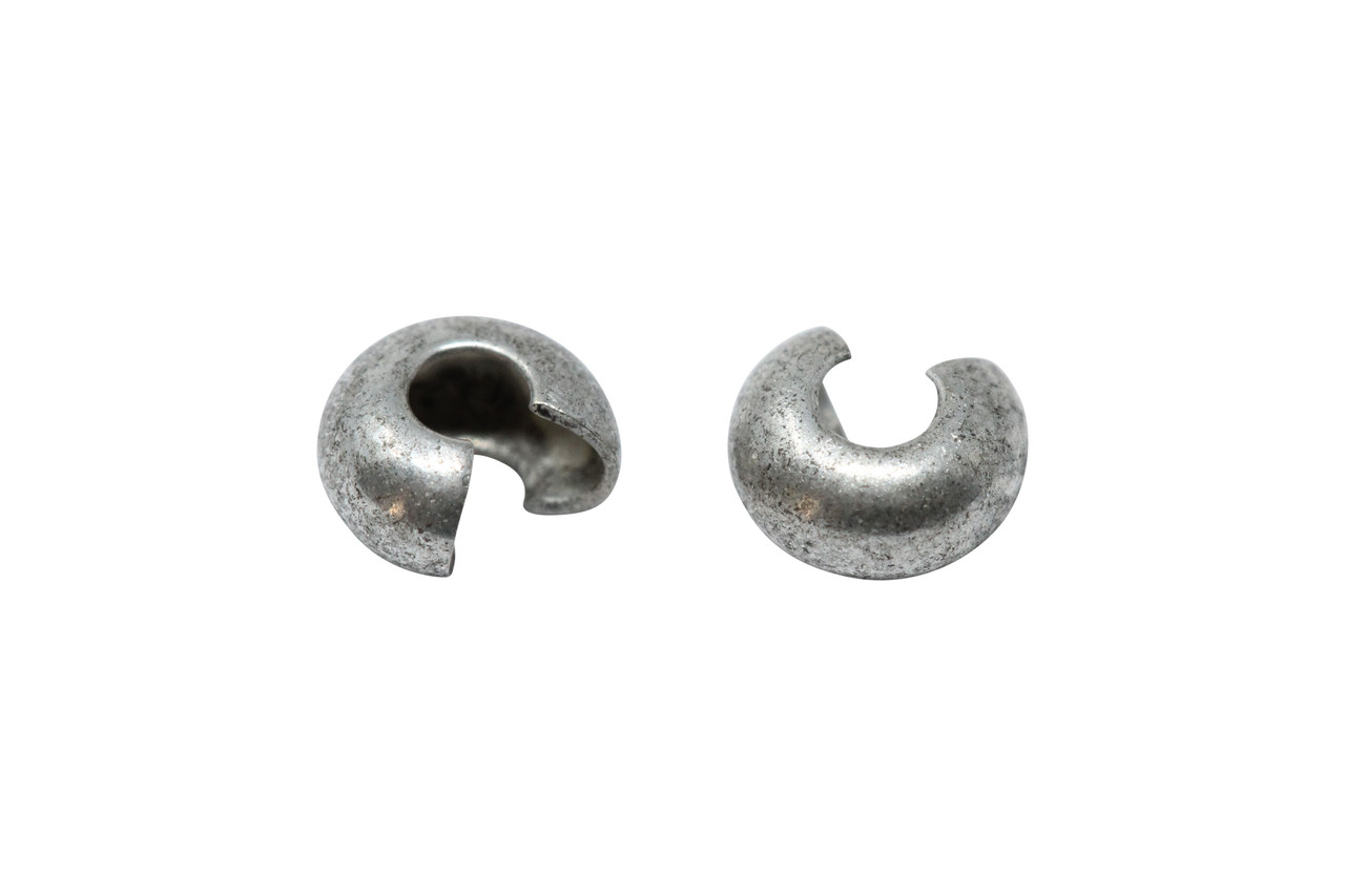 Gunmetal 4mm Crimp Covers - 10 Pieces