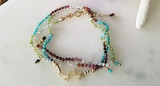 ​Delicate Dancing Dragonfly 3x Wrap Knotted Gemstone Bracelet