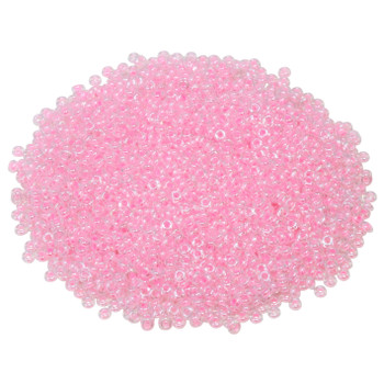 Size 11 Toho Demi Round Seed Beads -- Crystal / Cotton Candy Lined