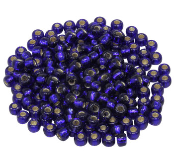 Size 5 Miyuki Seed Beads -- Cobalt / Silver Lined