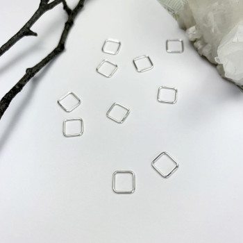 Mini Open Diamond / Square - Sterling Silver