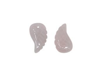 Rose Quartz Polished 10x18mm Carved Angel Wing