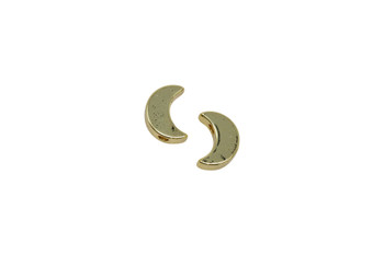 Gold 8x11.5mm Crescent Moon Charm Bead