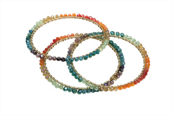 4mm Multi Color Crystal Wrapped Bohemian 60mm Hoop