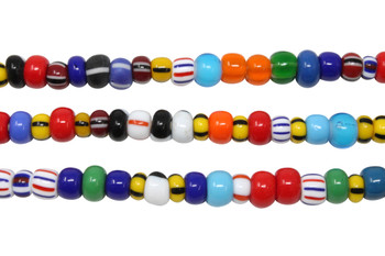 Mixed 6-8mm Glass Pony Beads