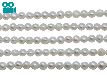 Ivory White Freshwater Pearls 6-7mm Potato