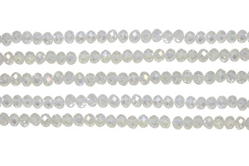 Glass Crystal Polished 4.5x5.5mm Faceted Rondelle - Transparent Light Jonquil AB