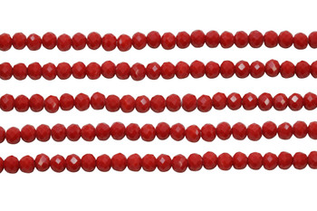 Glass Crystal Polished 4.5x5.5mm Faceted Rondelle - Red Opal