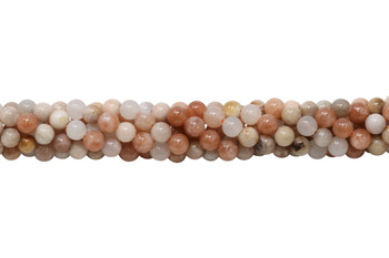 Multi Peach Moonstone Polished 5.5-6mm Round - Varied Sizes