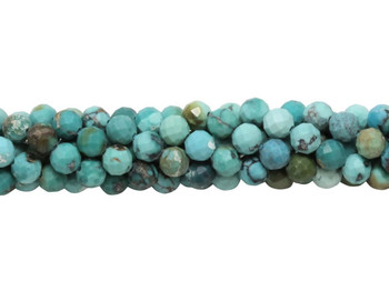 American Turquoise Polished 4mm Faceted Round