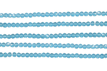 Glass Crystal Polished 3.5x4mm Faceted Rondelle - Transparent Aquamarine