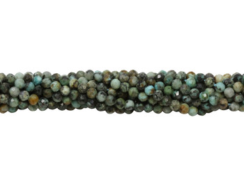 African Turquoise Polished 2.5mm Faceted Round