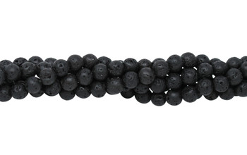 Lava Rock Coated Natural 6mm Round