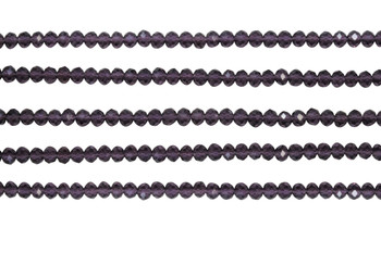 Glass Crystal Polished 3x4mm Faceted Rondel - Violet