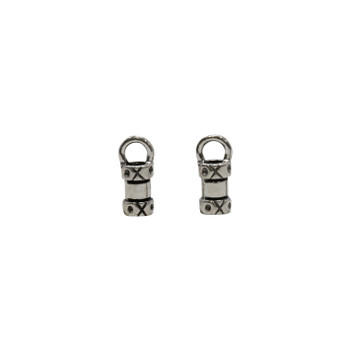 Sterling Silver 2.4mm Leather Crimp Ends - 1 Pair