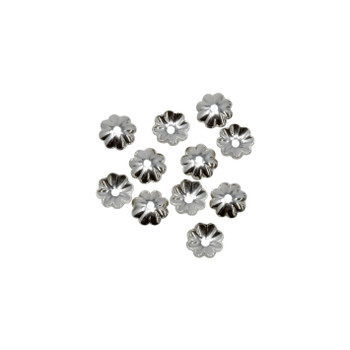 Sterling Silver 5mm Flower Bead Caps - 10 Pieces