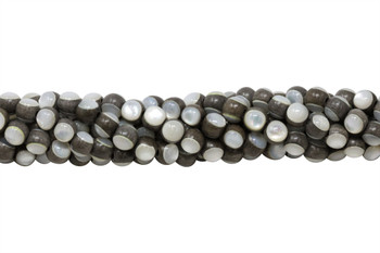 Mother of Pearl Composite Oval Beads- Black & White – Estate Beads