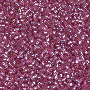 Delicas Size 11 Miyuki Seed Beads -- 2156 Duracoat  Orchid / Silver Lined