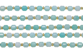 Amazonite Polished 6mm Prism Rondelle