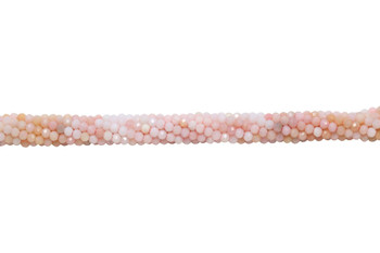 Pink Opal Polished 3mm Faceted Round - Banded