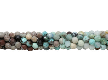 Chrysocolla Polished 4mm Faceted Round - Multi Color Banded