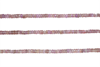 Pink Madagascar Sapphire Polished 2-4mm Faceted Rondelle - Graduated