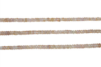 Light Peach Madagascar Sapphire Polished 2-4mm Faceted Rondelle - Graduated