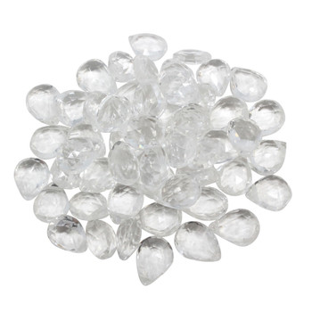 Crystal Quartz Polished 8x10mm Faceted Pear Briolette