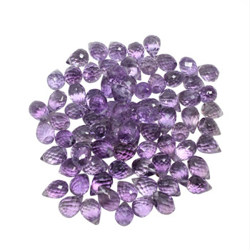 Brazilian Amethyst Polished 5x8mm Faceted Drop