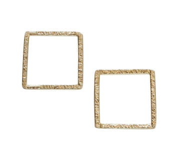 Open Square Ring 20mm - Light Gold Plated