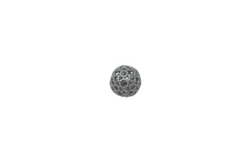 Satin Rhodium 9.5mm Round Hollow Bead