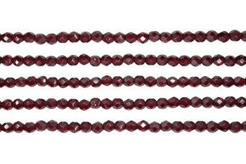 Fire Polish 4mm Faceted Round - Garnet