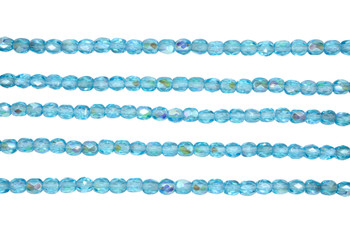 Fire Polish 4mm Faceted Round - Aquamarine AB